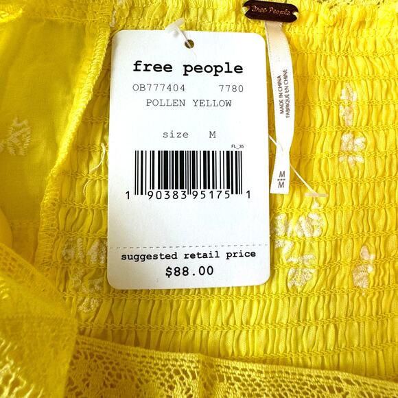 NWT Free People Beautiful Fleurs Lace Sleeve Blouse - Picture 9 of 14